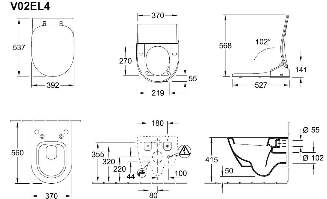 Capac WC electronic, Villeroy&Boch ViClean, functie de spalare, incalzire, V02EL401 - imagine 5